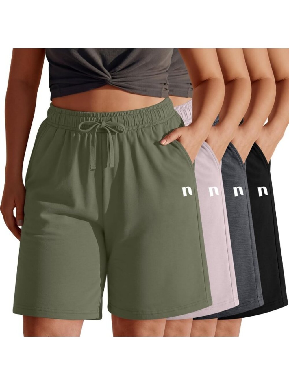 Plus Size Bermuda Shorts for Curvy Women - 4 Pack, Comfortable & Stylish
